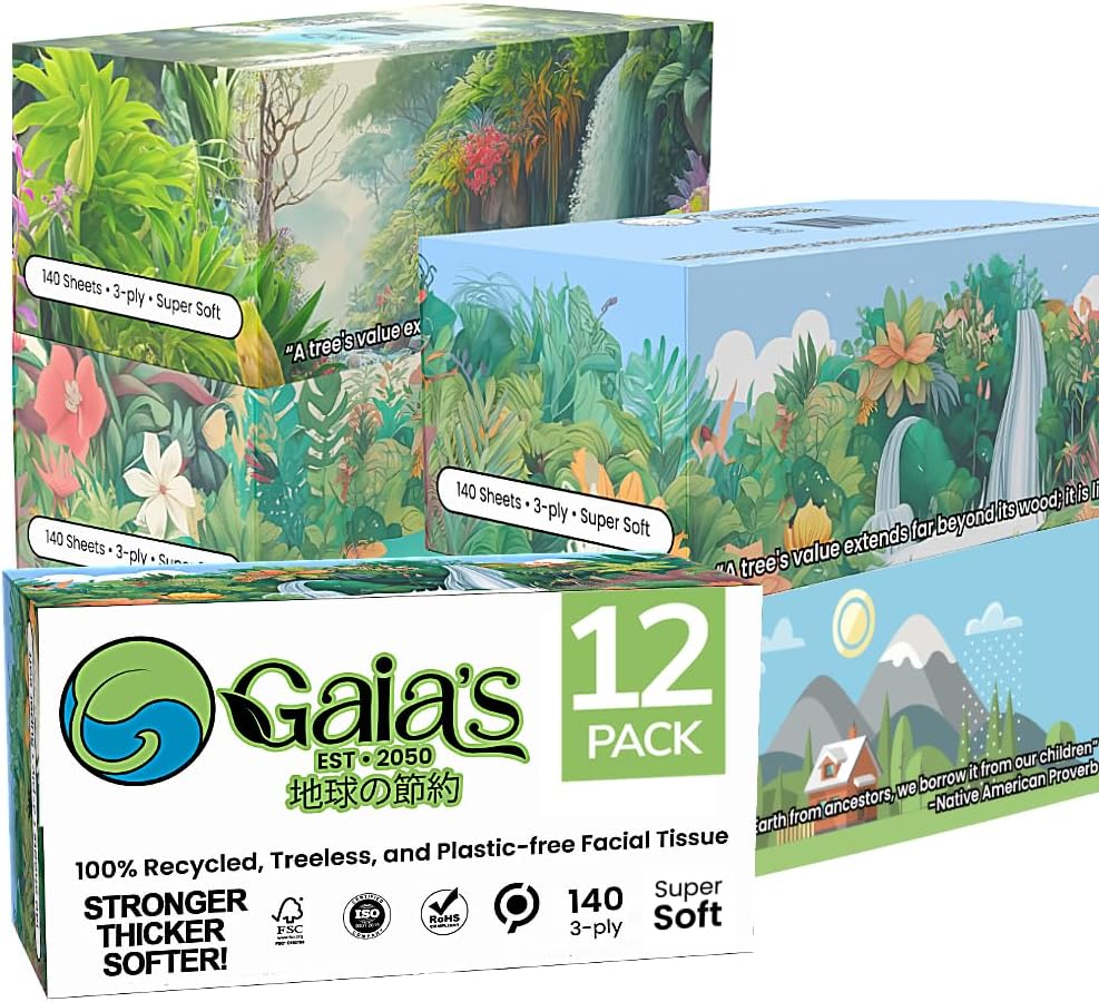 Gaia's Premium Recycled Facial Tissues