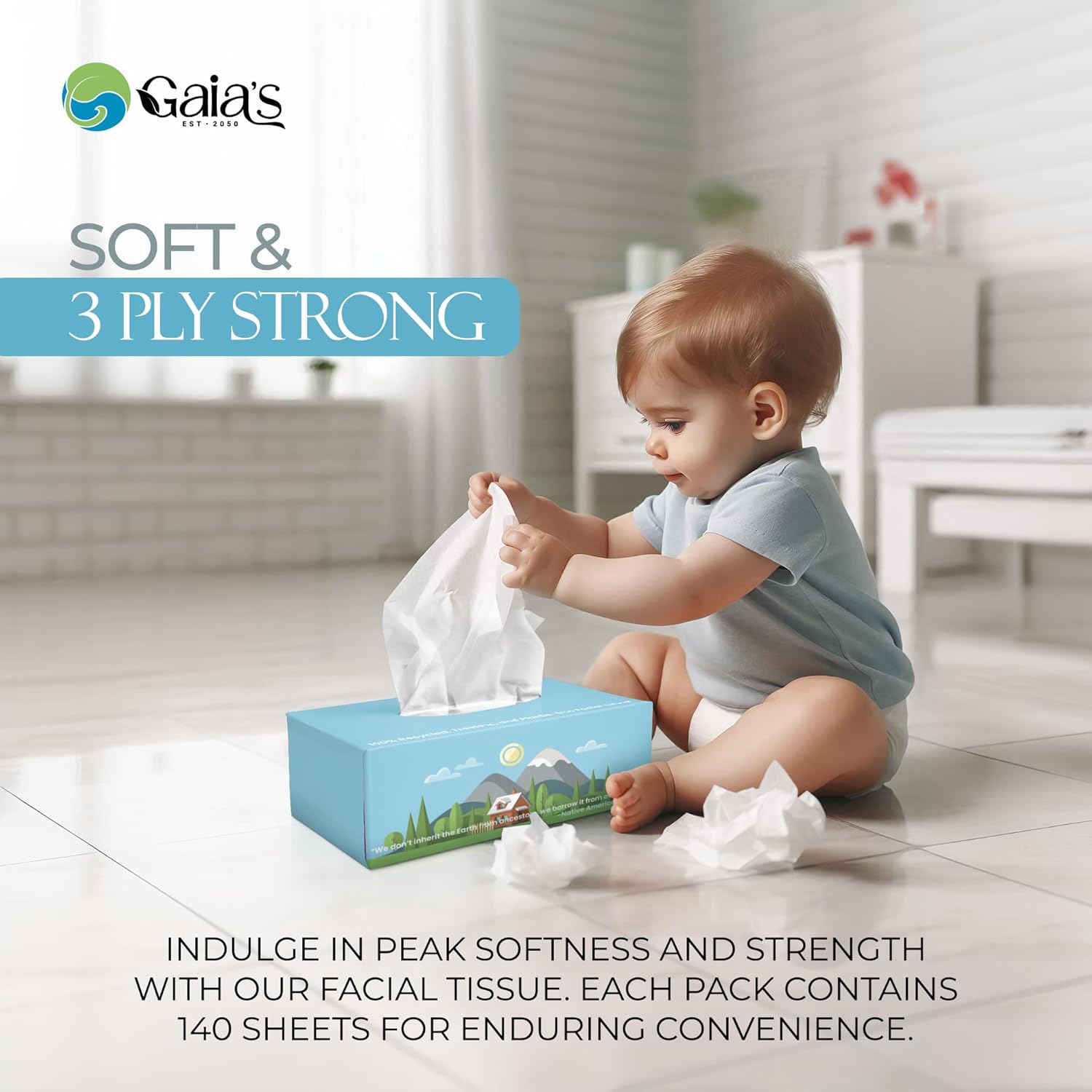 Gaia's premium facial Tissues