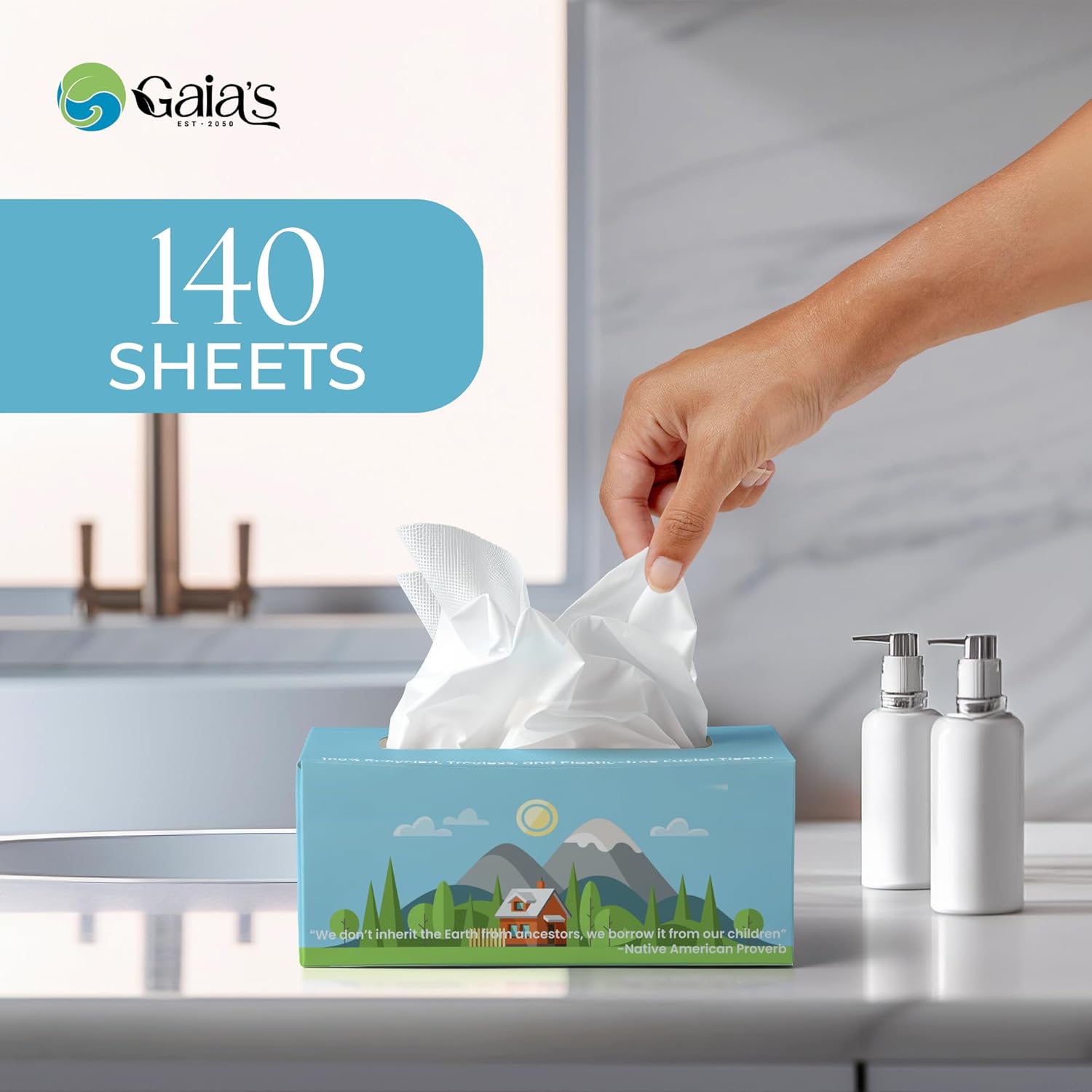 Gaia's premium facial Tissues