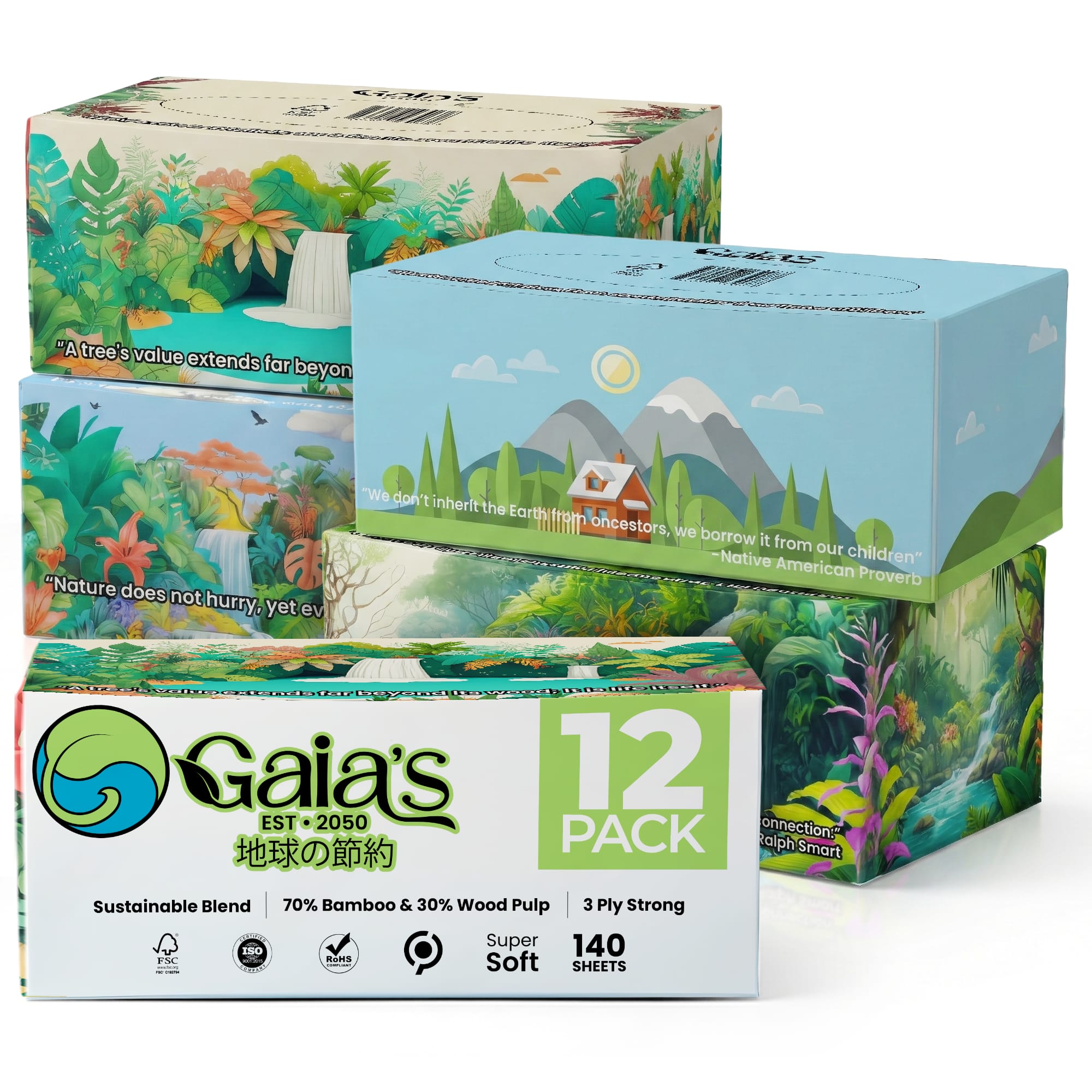 Gaia's Premium Bamboo Blend Facial Tissues